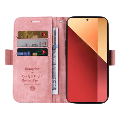 For Xiaomi Poco M6 Pro 4G/Redmi Note13 Pro 4G Global BETOPNICE Dual-side Buckle Leather Phone Case(Pink) - Note 13 Pro Cases by BETOPNICE | Online Shopping UK | buy2fix