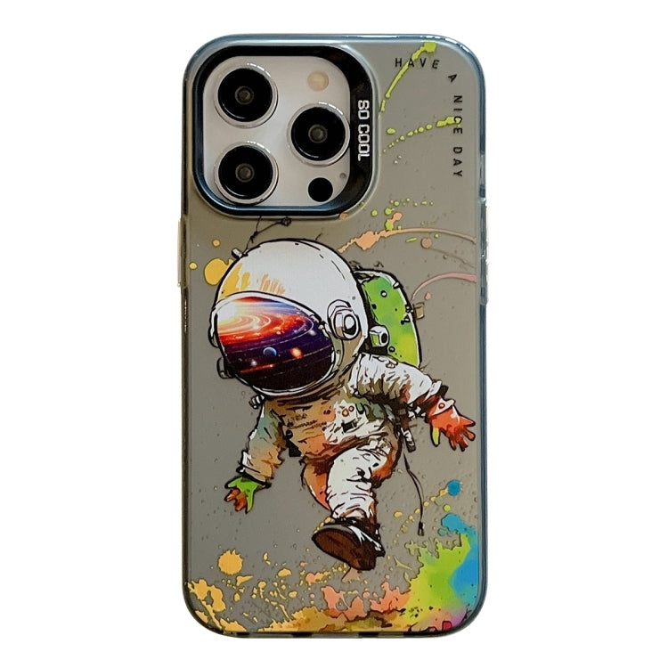 For iPhone 16 Pro Max Animal Pattern Oil Painting Series PC + TPU Phone Case(Astronaut) - iPhone 16 Pro Max Cases by buy2fix | Online Shopping UK | buy2fix