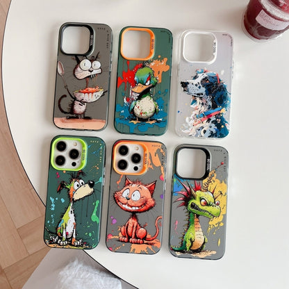 For iPhone 16 Pro Max Animal Pattern Oil Painting Series PC + TPU Phone Case(Clown) - iPhone 16 Pro Max Cases by buy2fix | Online Shopping UK | buy2fix