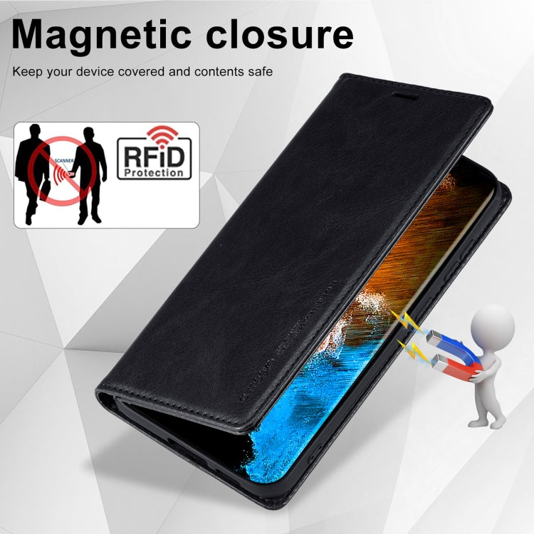 For Samsung Galaxy S24 LC.IMEEKE RFID Anti-theft Leather Phone Case(Black) - Galaxy S24 5G Cases by LC.IMEEKE | Online Shopping UK | buy2fix