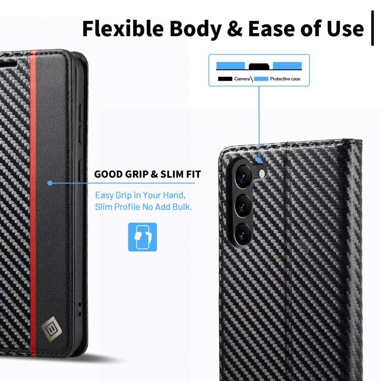 For Samsung Galaxy S24+ 5G LC.IMEEKE Carbon Fiber Leather Phone Case(Vertical Black) - Galaxy S24+ 5G Cases by LC.IMEEKE | Online Shopping UK | buy2fix