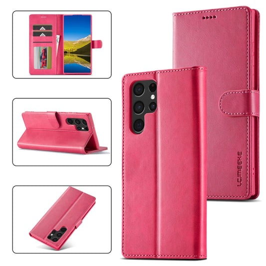 For Samsung Galaxy S24 Ultra 5G LC.IMEEKE Calf Texture Leather Phone Case(Red) - Galaxy S24 Ultra 5G Cases by LC.IMEEKE | Online Shopping UK | buy2fix