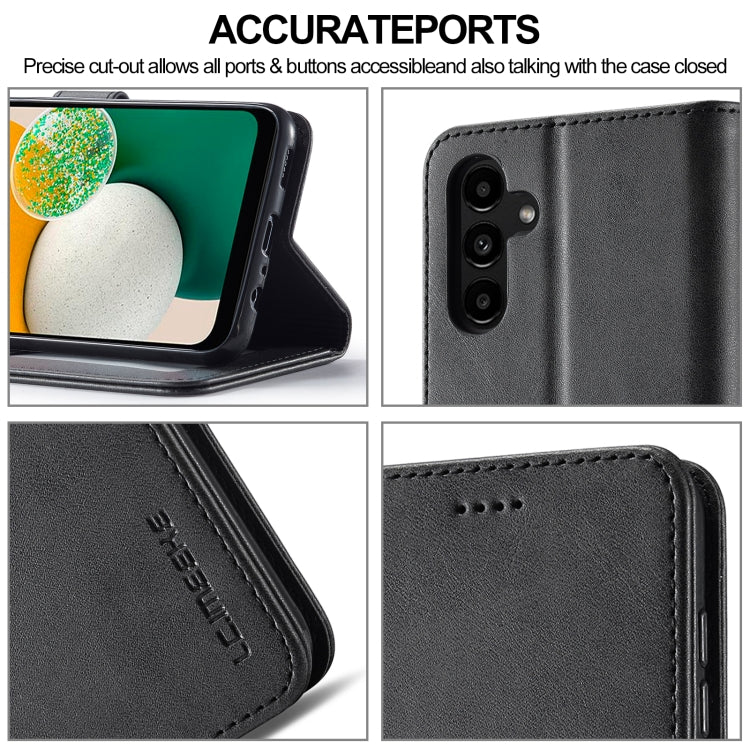 For Samsung Galaxy A15 5G LC.IMEEKE Calf Texture Leather Phone Case(Black) - Galaxy Phone Cases by LC.IMEEKE | Online Shopping UK | buy2fix