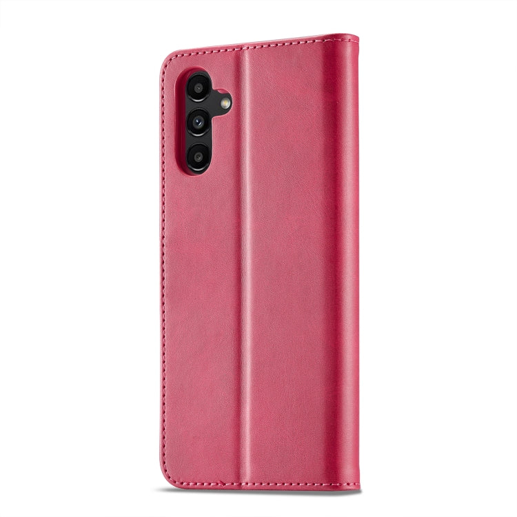 For Samsung Galaxy A35 5G LC.IMEEKE Calf Texture Leather Phone Case(Red) - Galaxy Phone Cases by LC.IMEEKE | Online Shopping UK | buy2fix