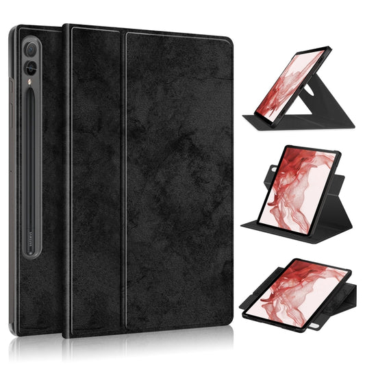 For Samsung Galaxy Tab S9+ 360 Rotation Stand Smart Leather Tablet Case(Black) - Galaxy Tab S9+ Cases by buy2fix | Online Shopping UK | buy2fix