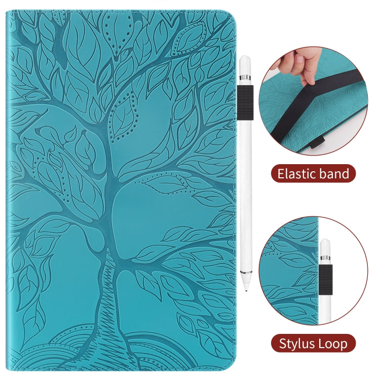 For Samsung Galaxy Tab S9 / S8 / S7 Life Tree Series Horizontal Flip Leather Tablet Case(Lake Blue) - Galaxy Tab S8 Cases by buy2fix | Online Shopping UK | buy2fix