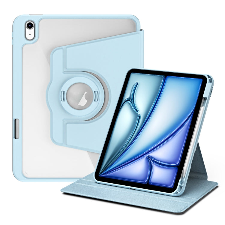 For iPad Air 11 2024 Acrylic 360 Rotation Detachable Leather Tablet Case(Ice Blue) - iPad Air 11 2024 Cases by buy2fix | Online Shopping UK | buy2fix