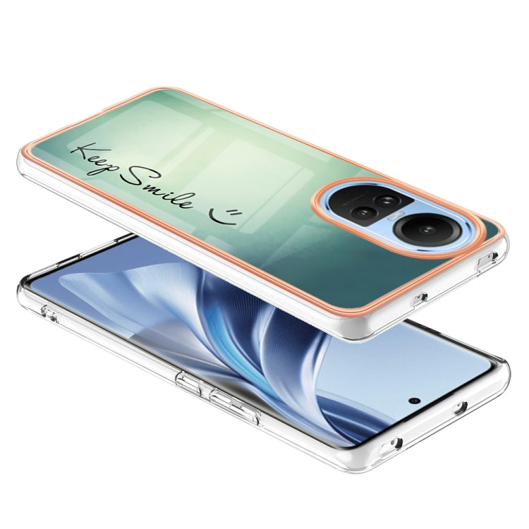 For OPPO Reno10 5G Global Electroplating Marble Dual-side IMD Phone Case(Smile) - OPPO Cases by buy2fix | Online Shopping UK | buy2fix