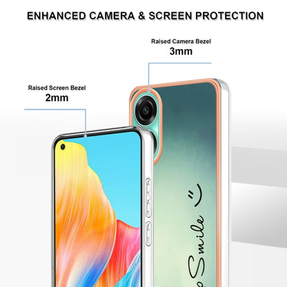 For OPPO A78 4G Electroplating Marble Dual-side IMD Phone Case(Smile) - OPPO Cases by buy2fix | Online Shopping UK | buy2fix