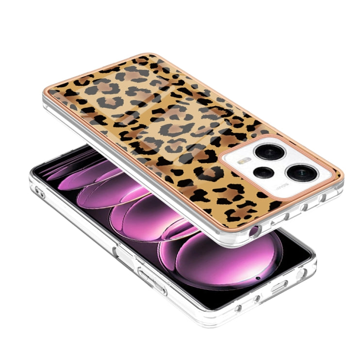 For Xiaomi Redmi Note 12 Pro 5G Global Electroplating Marble Dual-side IMD Phone Case(Leopard Print) - Xiaomi Cases by buy2fix | Online Shopping UK | buy2fix