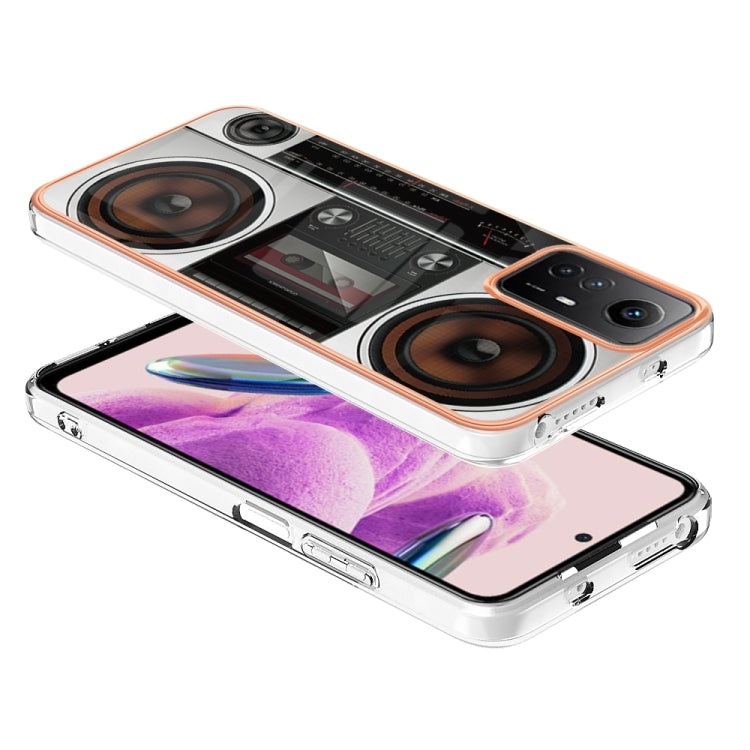 Xiaomi Redmi Note 12S 4G Electroplating Marble Dual-side IMD Phone Case(Retro Radio) - Xiaomi Cases by buy2fix | Online Shopping UK | buy2fix