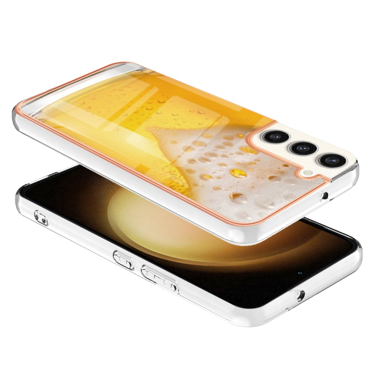 For Samsung Galaxy S22+ 5G Electroplating Marble Dual-side IMD Phone Case(Draft Beer) - Galaxy S22+ 5G Cases by buy2fix | Online Shopping UK | buy2fix