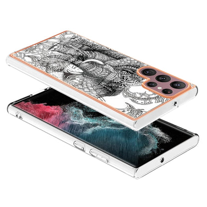 For Samsung Galaxy S22 Ultra 5G Electroplating Marble Dual-side IMD Phone Case(Totem Elephant) - Galaxy S22 Ultra 5G Cases by buy2fix | Online Shopping UK | buy2fix