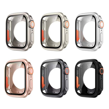 For Apple Watch Series 6 / 5 / 4 / SE 40mm Change to Ultra 49mm All-Inclusive Film Hybrid PC Watch Case(Titanium Gold) - Watch Cases by buy2fix | Online Shopping UK | buy2fix