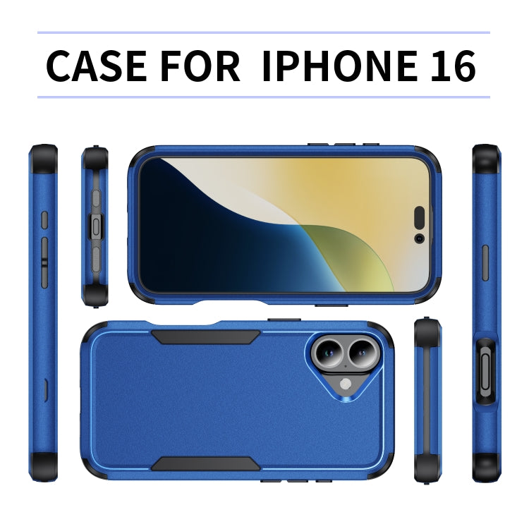 For iPhone 16 Commuter Shockproof TPU + PC Phone Case(Royal Blue+Black) - iPhone 16 Cases by buy2fix | Online Shopping UK | buy2fix