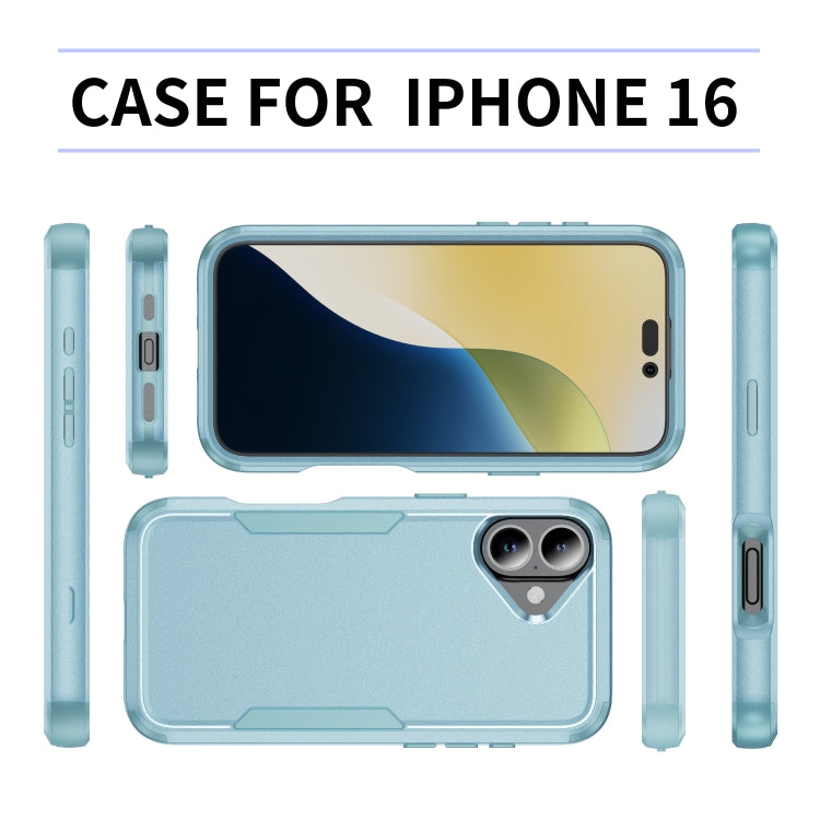 For iPhone 16 Commuter Shockproof TPU + PC Phone Case(Grey Green) - iPhone 16 Cases by buy2fix | Online Shopping UK | buy2fix