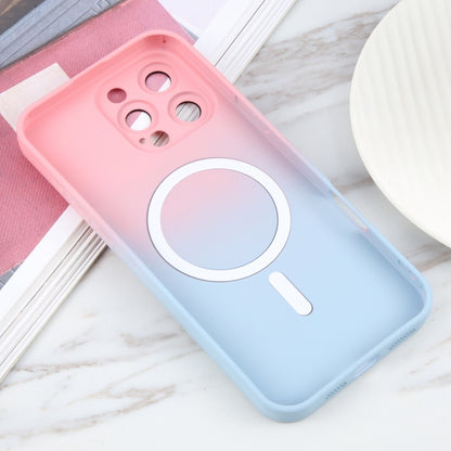 For iPhone 16 Pro Max Liquid TPU Silicone Gradient MagSafe Phone Case(Pink Blue) - iPhone 16 Pro Cases by buy2fix | Online Shopping UK | buy2fix