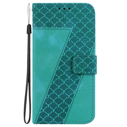 For Xiaomi Redmi Note 13 Pro+ 5G 7-shaped Embossed Leather Phone Case(Green) - Note 13 Pro+ Cases by buy2fix | Online Shopping UK | buy2fix