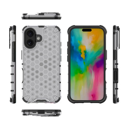 For iPhone 16 Plus Honeycomb Shockproof Phone Case(White) - iPhone 16 Plus Cases by buy2fix | Online Shopping UK | buy2fix