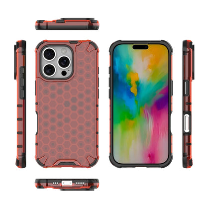 For iPhone 16 Pro Honeycomb Shockproof Phone Case(Red) - iPhone 16 Pro Cases by buy2fix | Online Shopping UK | buy2fix