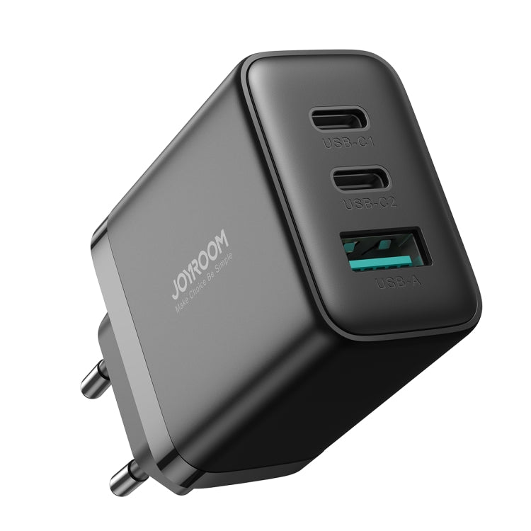 JOYRO0M JR-TCF10 32W Dual USB-C/Type-C+USB Fast Charger, Plug:EU Plug(Black) - USB Charger by JOYROOM | Online Shopping UK | buy2fix