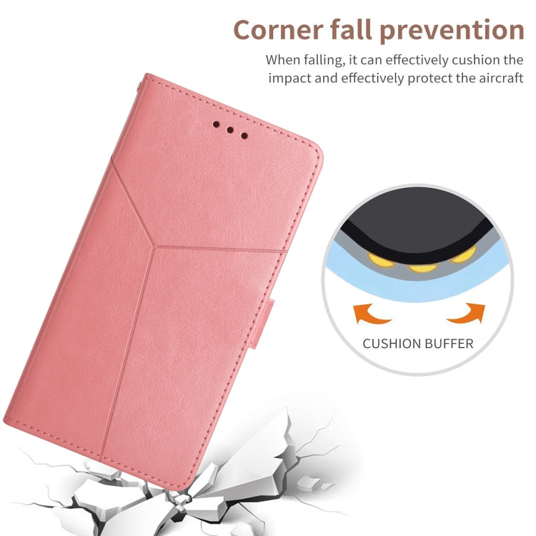 For Motorola Moto G Stylus 5G 2024 HT01 Y-shaped Pattern Flip Leather Phone Case(Pink) - Motorola Cases by buy2fix | Online Shopping UK | buy2fix