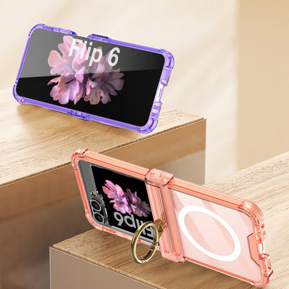 For Samsung Galaxy Z Flip6 GKK MagSafe Airbag Hinge Shockproof Phone Case with Ring Holder(Black) - Galaxy Z Flip6 5G Cases by GKK | Online Shopping UK | buy2fix