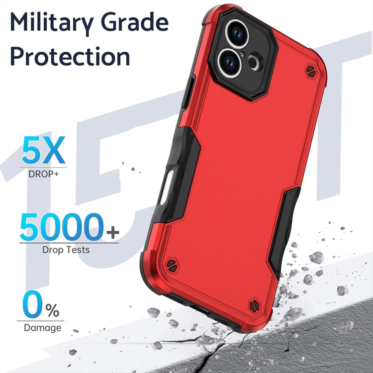 For iPhone 16 Non-slip Shockproof Armor Phone Case(Blue) - iPhone 16 Cases by buy2fix | Online Shopping UK | buy2fix