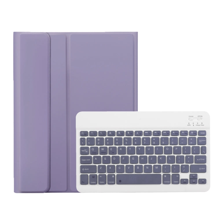 For Samsung Galaxy Tab S9 A710B Candy Color TPU Bluetooth Keyboard Leather Tablet Case with Pen Holder(Purple) - Samsung Keyboard by buy2fix | Online Shopping UK | buy2fix