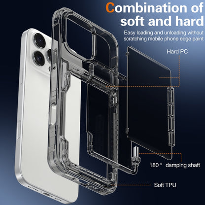 For iPhone 16 Pro Crystal Clear Flip Card Slot Phone Case(Transparent Black) - iPhone 16 Pro Cases by buy2fix | Online Shopping UK | buy2fix