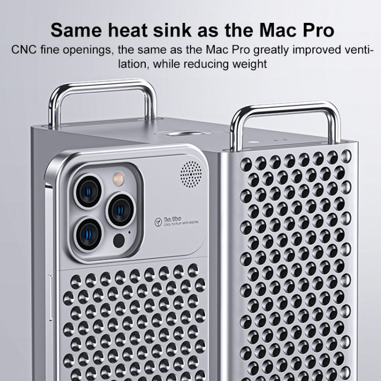 For iPhone 15 Pro Aromatherapy Aluminum Alloy Cooling Phone Case(Silver) - iPhone 15 Pro Cases by buy2fix | Online Shopping UK | buy2fix