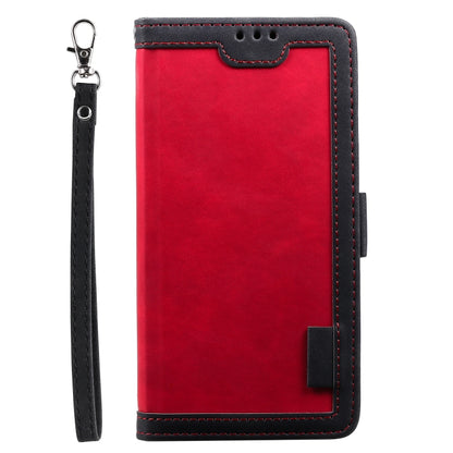 For iPhone 16 Plus Retro Splicing Horizontal Flip Leather Phone Case(Red) - iPhone 16 Plus Cases by buy2fix | Online Shopping UK | buy2fix