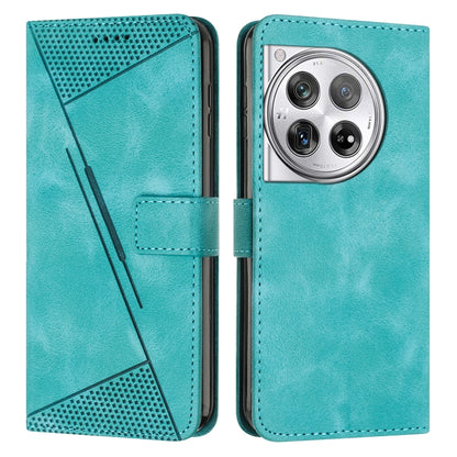 For OnePlus 12 Dream Triangle Leather Phone Case with Lanyard(Green) - OnePlus Cases by buy2fix | Online Shopping UK | buy2fix