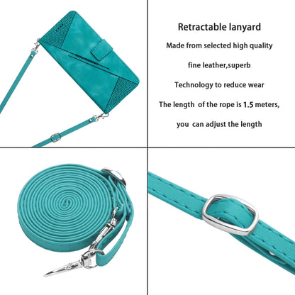 For OnePlus 12 Dream Triangle Leather Phone Case with Lanyard(Green) - OnePlus Cases by buy2fix | Online Shopping UK | buy2fix