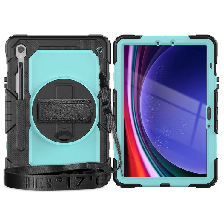 For Samsung Galaxy Tab S9 / S9 FE Silicone + PC Tablet Case(Black+Light Blue) - Galaxy Tab S9 Cases by buy2fix | Online Shopping UK | buy2fix