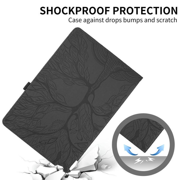 For iPad Pro 13 2024 Tree Life Embossed Rotation Leather Smart Tablet Case(Black) - iPad Pro 13 2024 Cases by buy2fix | Online Shopping UK | buy2fix