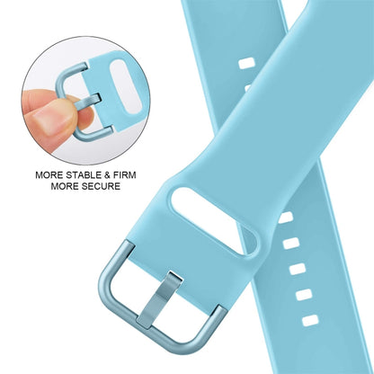 For Apple Watch SE 44mm Pin Buckle Silicone Watch Band(Light Blue) - Watch Bands by buy2fix | Online Shopping UK | buy2fix