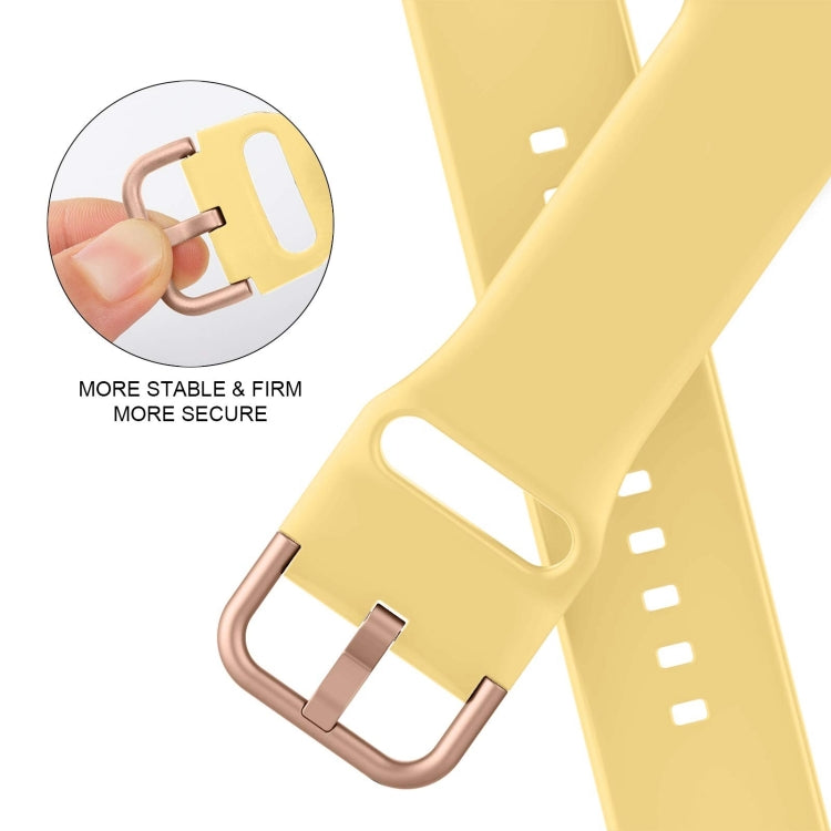 For Apple Watch Series 9 45mm Pin Buckle Silicone Watch Band(Yellow) - Watch Bands by buy2fix | Online Shopping UK | buy2fix