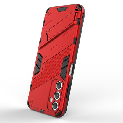 For Samsung Galaxy A25 5G Punk Armor 2 in 1 PC + TPU Shockproof Phone Case with Invisible Holder(Red) - Galaxy Phone Cases by buy2fix | Online Shopping UK | buy2fix