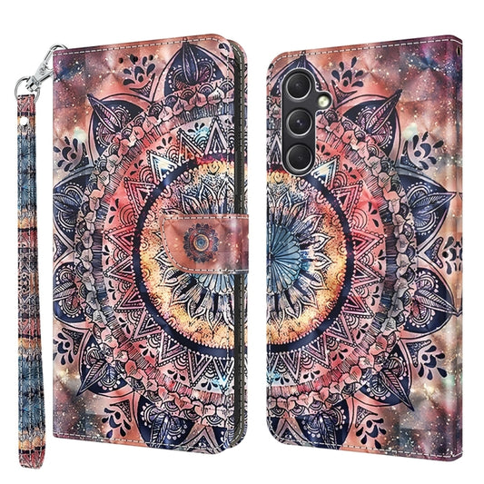 For Samsung Galaxy A55 5G 3D Painted Leather Phone Case(Colorful Mandala) - Galaxy Phone Cases by buy2fix | Online Shopping UK | buy2fix