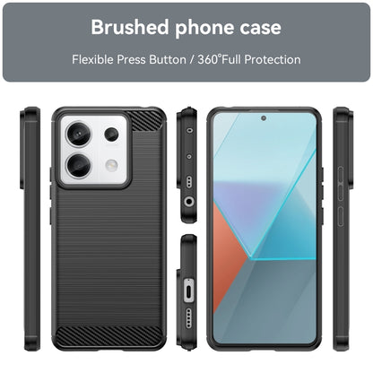 For Xiaomi Redmi Note 13 Pro 5G Brushed Texture Carbon Fiber TPU Phone Case(Black) - Note 13 Pro Cases by buy2fix | Online Shopping UK | buy2fix