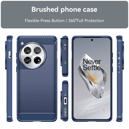 For OnePlus 12 Carbon Fiber Brushed Texture TPU Phone Case(Blue) - OnePlus Cases by buy2fix | Online Shopping UK | buy2fix