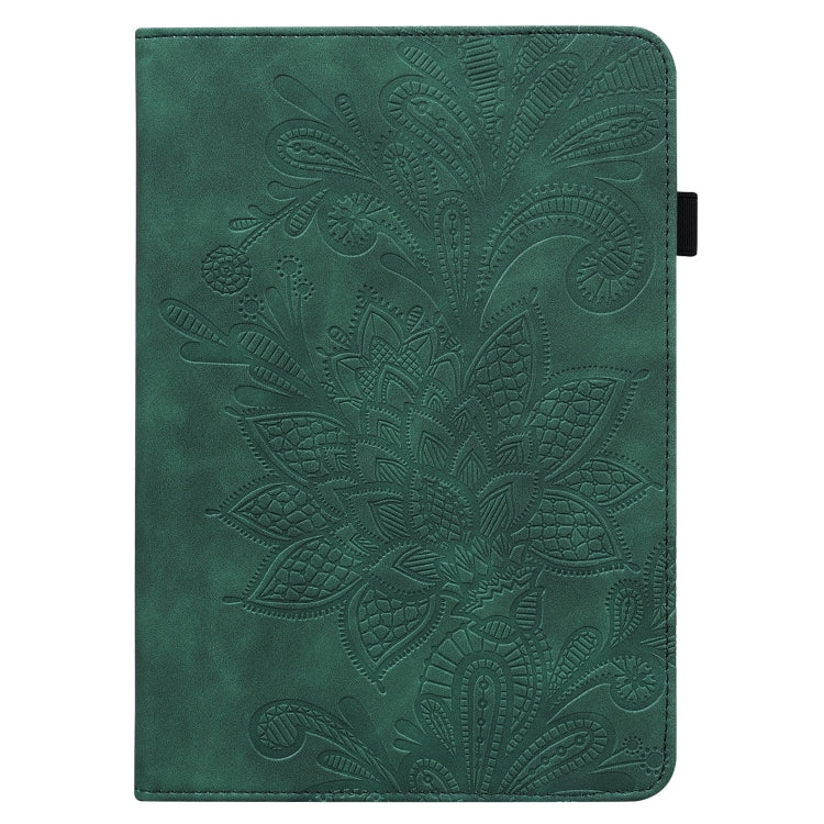 For Samsung Galaxy Tab S9 Lace Flower Embossing Pattern Leather Tablet Case(Green) - Galaxy Tab S9 Cases by buy2fix | Online Shopping UK | buy2fix