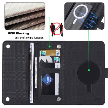 For iPhone 15 Pro Max ViLi GHB Series MagSafe Magnetic Zipper Leather Phone Case(Black) - iPhone 15 Pro Max Cases by ViLi | Online Shopping UK | buy2fix