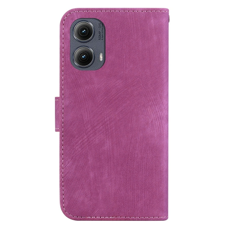 For Motorola Edge 2024 Little Tiger Embossed Leather Phone Case(Rose Red) - Motorola Cases by buy2fix | Online Shopping UK | buy2fix