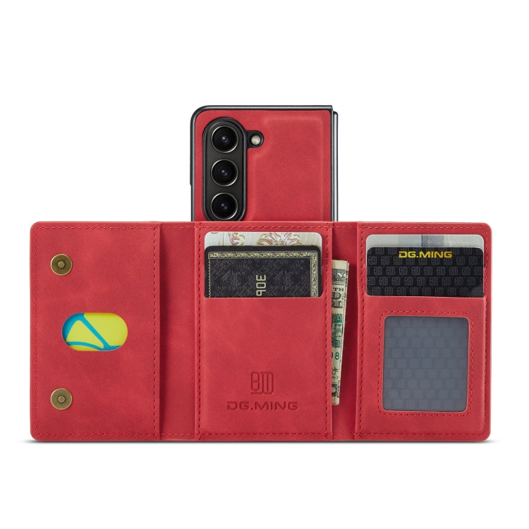 For Samsung Galaxy Z Fold5 DG.MING M2 Series 3-Fold Multi Card Bag + Magnetic Phone Case(Red) - Galaxy Z Fold5 Cases by DG.MING | Online Shopping UK | buy2fix