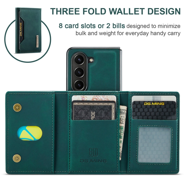 For Samsung Galaxy Z Fold6 DG.MING M2 Series 3-Fold Multi Card Bag + Magnetic Phone Case(Green) - Galaxy Z Fold6 5G Cases by DG.MING | Online Shopping UK | buy2fix