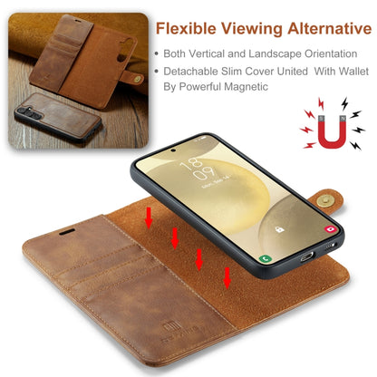 For Samsung Galaxy S24+ 5G DG.MING Crazy Horse Texture Detachable Magnetic Leather Case(Brown) - Galaxy S24+ 5G Cases by DG.MING | Online Shopping UK | buy2fix