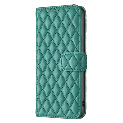 For Motorola Edge 50 Pro 5G Diamond Lattice Wallet Flip Leather Phone Case(Green) - Motorola Cases by buy2fix | Online Shopping UK | buy2fix