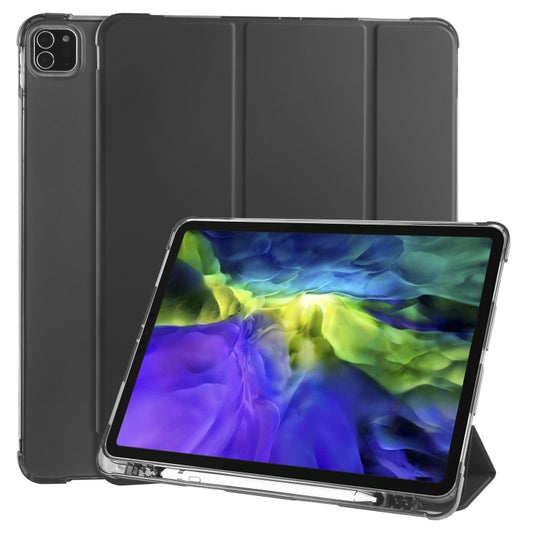 For iPad Air 13 2024 / iPad Pro 12.9 (2020) / iPad Pro 12.9(2018) 3-folding Horizontal Flip PU Leather + Shockproof TPU Tablet Case with Holder & Pen Slot(Black) - iPad Pro 12.9 (2020) Cases by buy2fix | Online Shopping UK | buy2fix